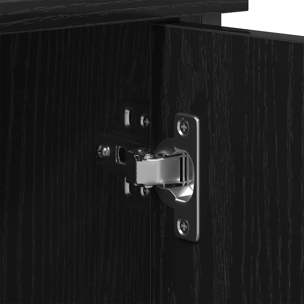 TV Cabinet Black oak 101 x 35 x 65 cm Engineered wood